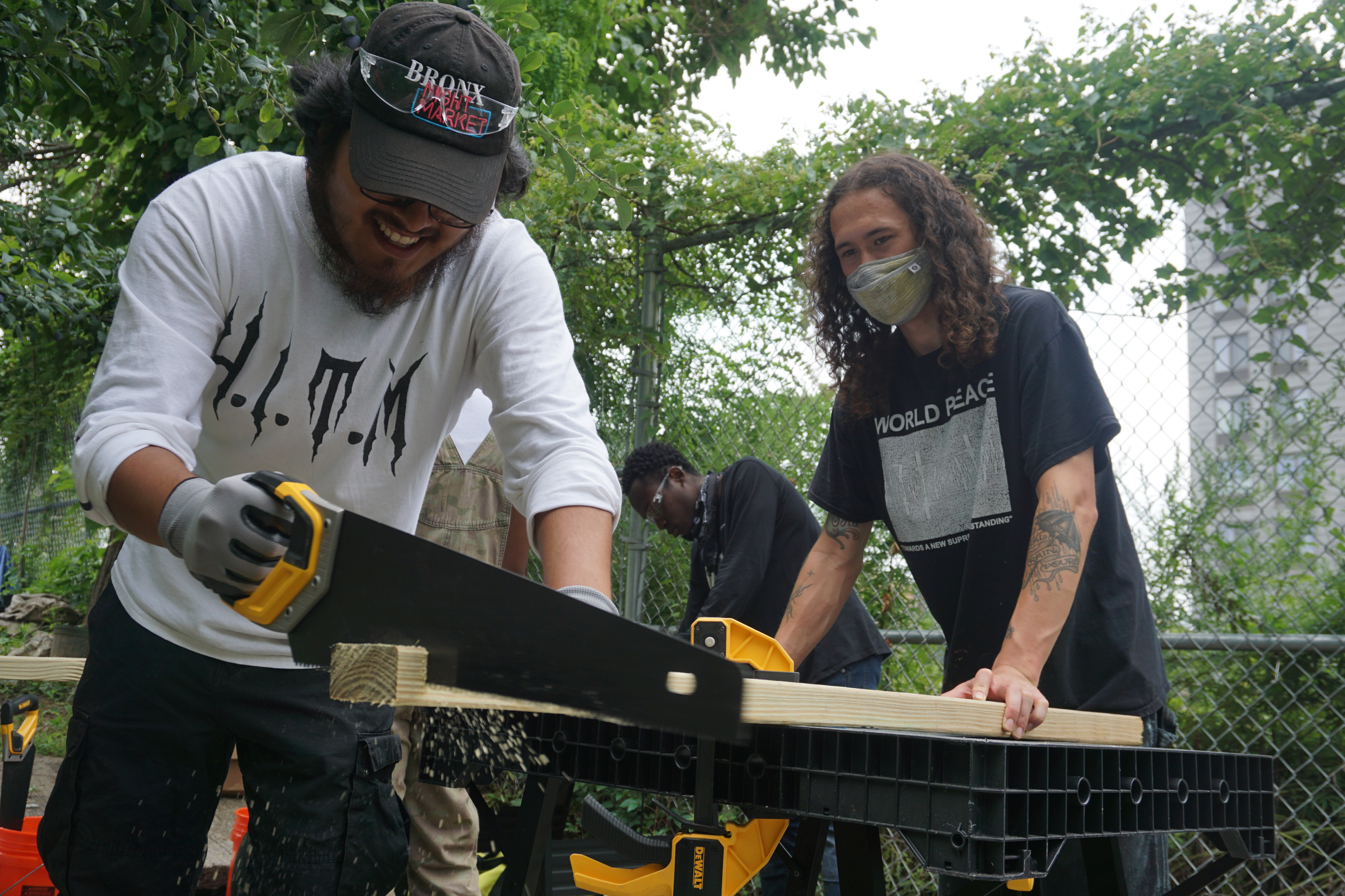 agtech student in community garden